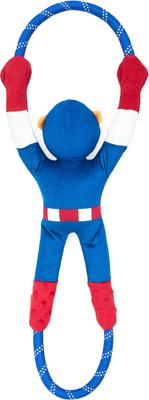 Show full view: ZippyPaws Marvel RopeTugz Captain America Dog Plush Toy, Blue slide 2 of 6