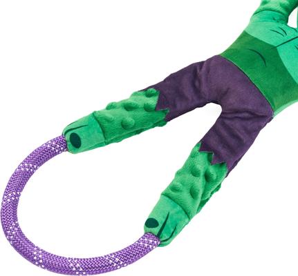 Show full view: ZippyPaws Marvel RopeTugz Hulk Dog Plush Toy, Green slide 5 of 6