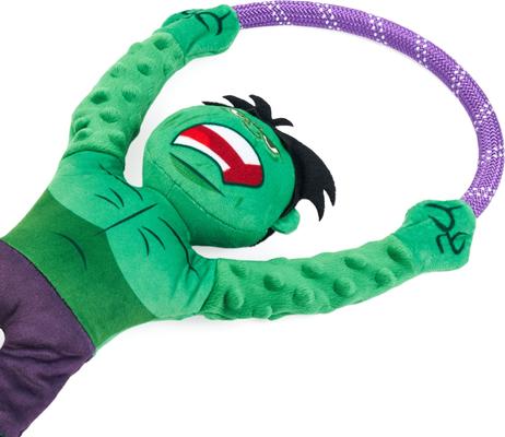Show full view: ZippyPaws Marvel RopeTugz Hulk Dog Plush Toy, Green slide 4 of 6
