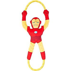 ZippyPaws Marvel RopeTugz Iron Man Dog Plush Toy, Red