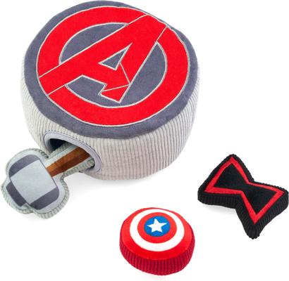 Show full view: ZippyPaws Marvel Zippy Burrow Avengers Icons Dog Plush Toy, Red slide 3 of 5