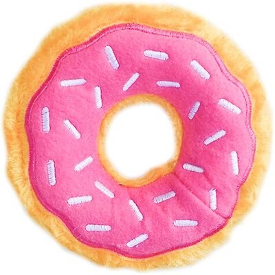 ZippyPaws ZippyPaws Mini Donutz Squeaky Plush No Stuffing Dog Toy, Strawberry