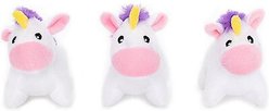 ZippyPaws Miniz Unicorns Dog Toy, 3 count
