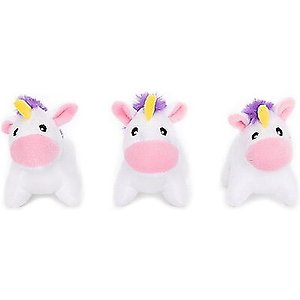 ZippyPaws Miniz Unicorns Dog Toy, 3 count