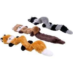 ZippyPaws Skinny Peltz No Stuffing Squeaky Plush Dog Toys, 3-pack, Large