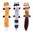 ZippyPaws Skinny Peltz No Stuffing Squeaky Plush Dog Toys, 3-pack, Large
