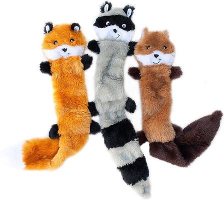 Show full view: ZippyPaws Skinny Peltz No Stuffing Squeaky Plush Dog Toys, 3-pack, Large slide 3 of 6