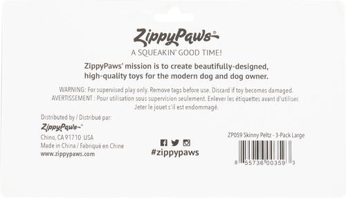 Show full view: ZippyPaws Skinny Peltz No Stuffing Squeaky Plush Dog Toys, 3-pack, Large slide 4 of 6