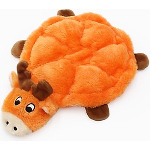 ZippyPaws Squeakie Crawler Moody the Moose Dog Plush Toy, Orange