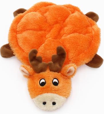 Show full view: ZippyPaws Squeakie Crawler Moody the Moose Dog Plush Toy, Orange slide 3 of 5