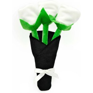 ZippyPaws Wedding Bouquet of Roses Dog Plush Toy, White/Black