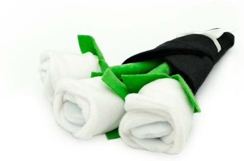 Show full view: ZippyPaws Wedding Bouquet of Roses Dog Plush Toy, White/Black slide 3 of 4
