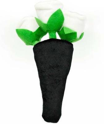 Show full view: ZippyPaws Wedding Bouquet of Roses Dog Plush Toy, White/Black slide 2 of 4