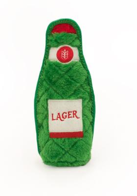 Show full view: ZippyPaws Z-Stitch Happy Hour Crusherz Lager & Stout Dog Plush Toy, Green/Brown, 2 count slide 3 of 4