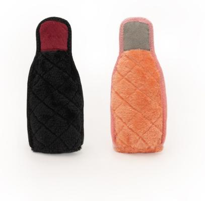 Show full view: ZippyPaws Z-Stitch Happy Hour Crusherz Merlot & Rose Dog Plush Toy, Black/Pink, 2 count slide 2 of 4