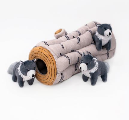 Show full view: ZippyPaws Zippy Burrow Artic Wolf Plush Dog slide 2 of 2