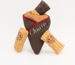 ZippyPaws Zippy Burrow Churro Dog Plush Toy, Brown