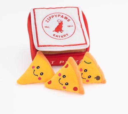 Show full view: ZippyPaws Zippy Burrow Pizza Box Dog Plush Toy, Red slide 3 of 5