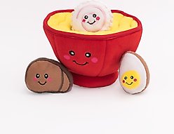 ZippyPaws Zippy Burrow Ramen Bowl Dog Plush Toy, Red