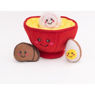ZippyPaws ZippyPaws Zippy Burrow Ramen Bowl Dog Plush Toy, Red