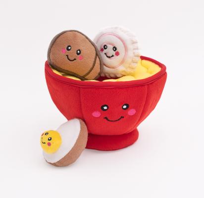 Show full view: ZippyPaws Zippy Burrow Ramen Bowl Dog Plush Toy, Red slide 2 of 4