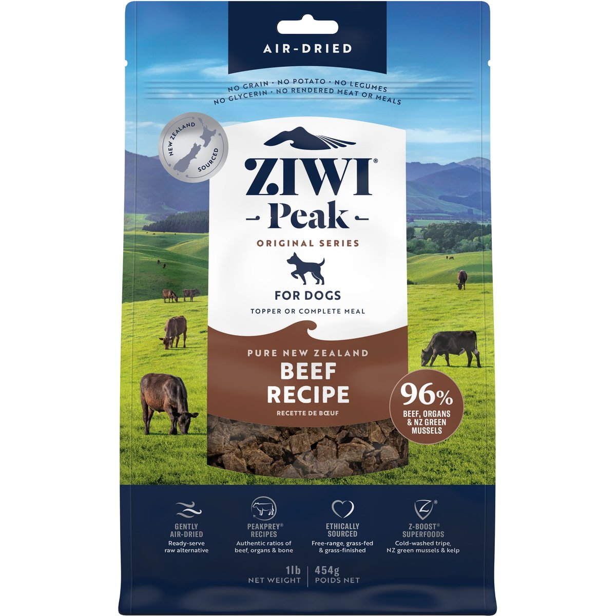 ZiwiPeak Daily-Dog Beef Cuisine Air-Dried Dog Food, 16-oz bag