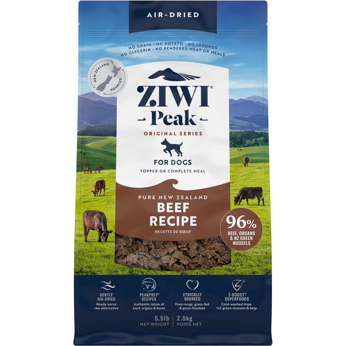ZiwiPeak Daily-Dog Beef Cuisine Air-Dried Dog Food, 5.5-lb bag