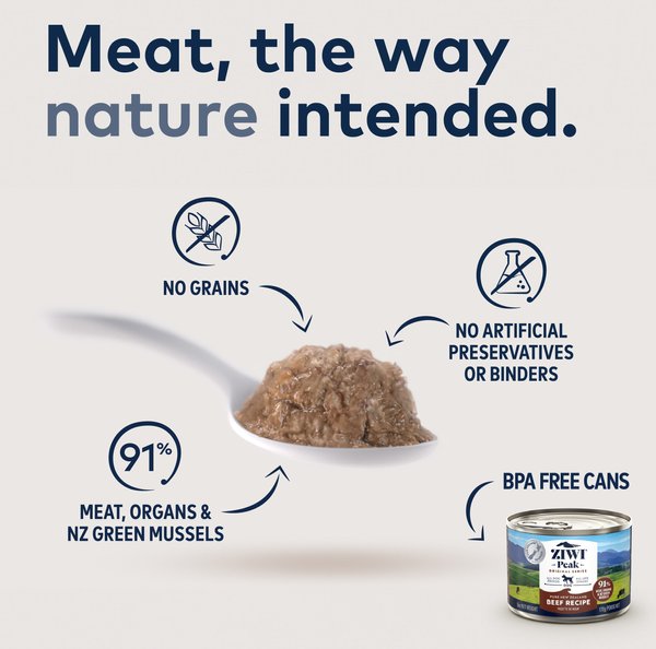 Show full view: ZIWI Peak Beef Recipe Canned Dog Food, 6-oz can, case of 12 slide 3 of 11
