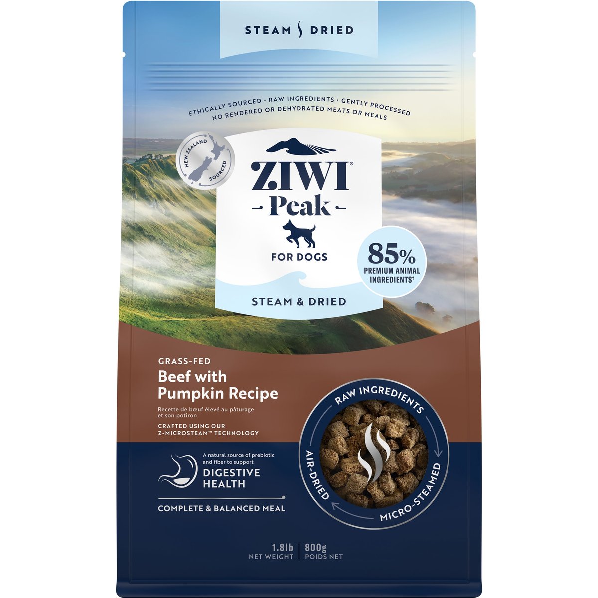 ZIWI Peak Beef with Pumpkin Recipe Steam & Dried Dog Food, 28.8-oz bag