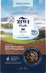 ZIWI Peak Beef with Southern Blue Whiting Recipe Steam & Dried Cat Food, 28.8-oz bag