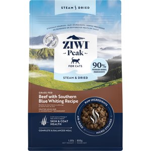 ZIWI Peak Beef with Southern Blue Whiting Recipe Steam & Dried Cat Food, 28.8-oz bag