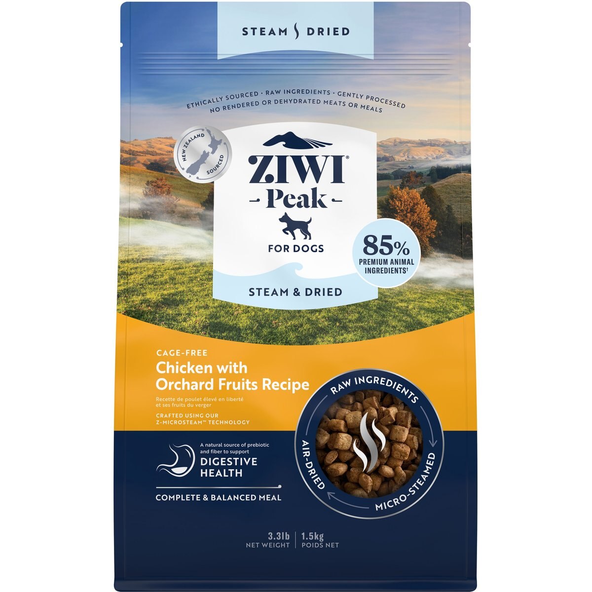 ZIWI Peak Chicken with Orchard Fruits Recipe Steam & Dried Dog Food, 52.8-oz bag