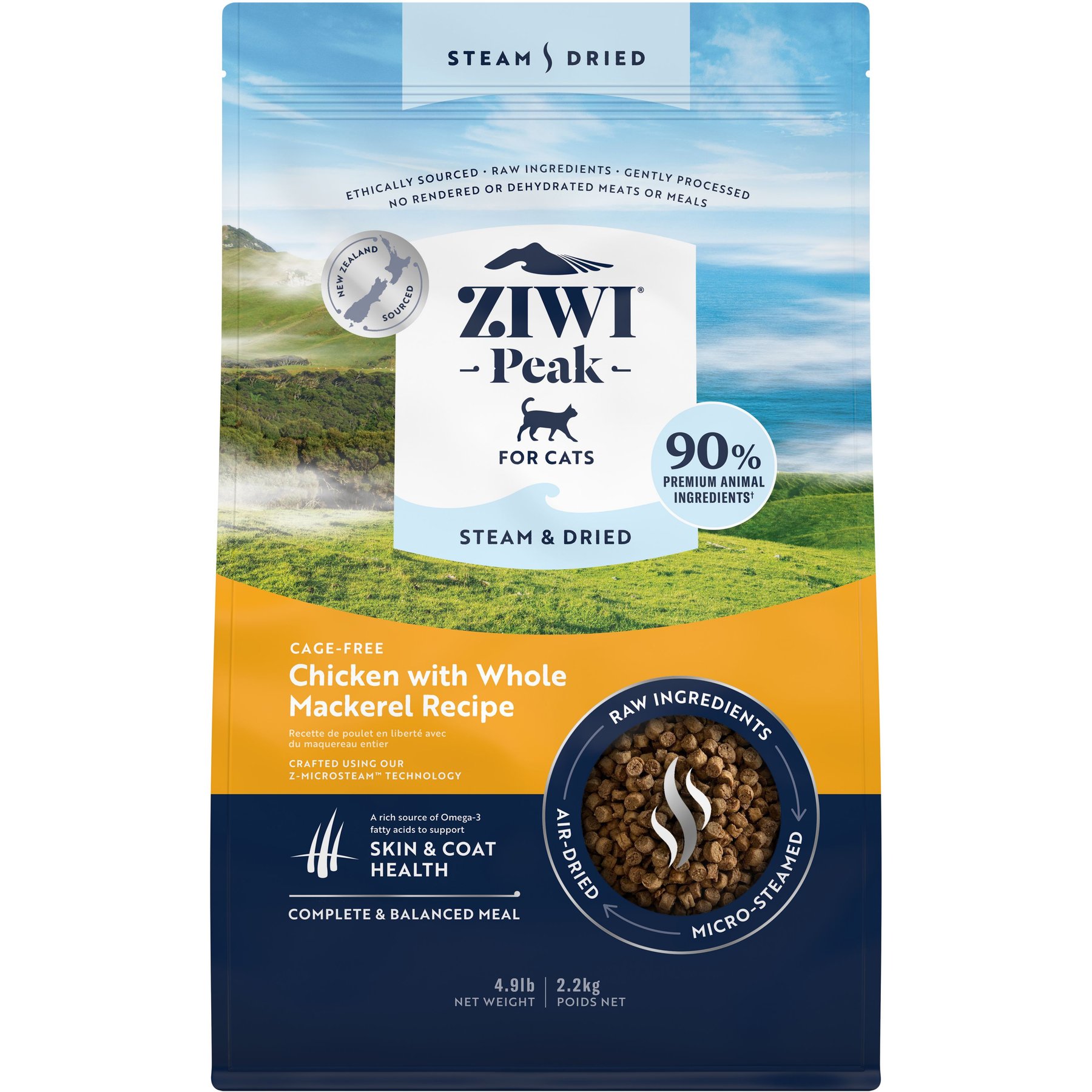 ZIWI Peak Chicken with Whole Mackerel Recipe Steam & Dried Cat Food, 78.4-oz bag