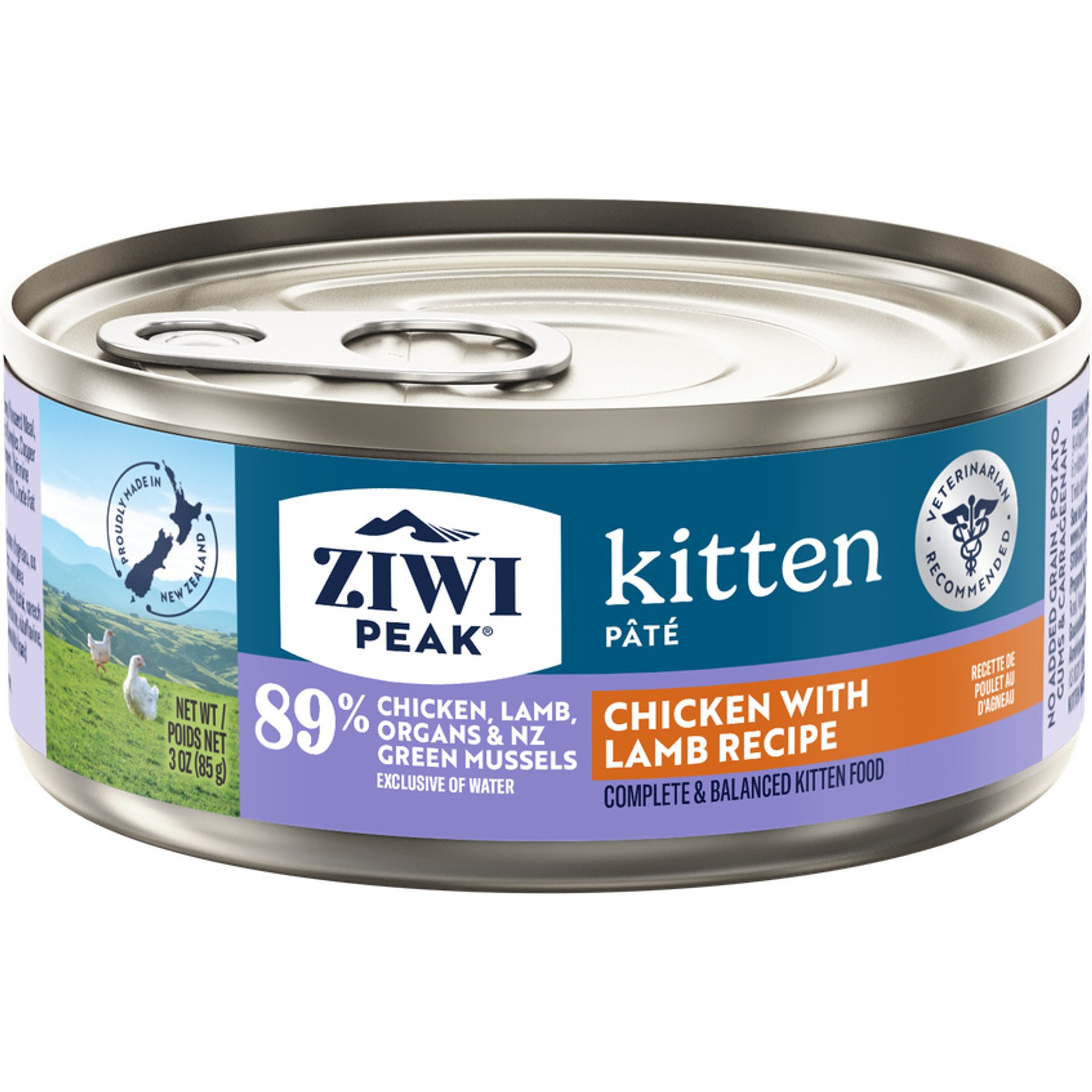 ZIWI Peak Kitten High-Protein Chicken with Lamb Recipe Wet Cat Food, 3-oz can, case of 24