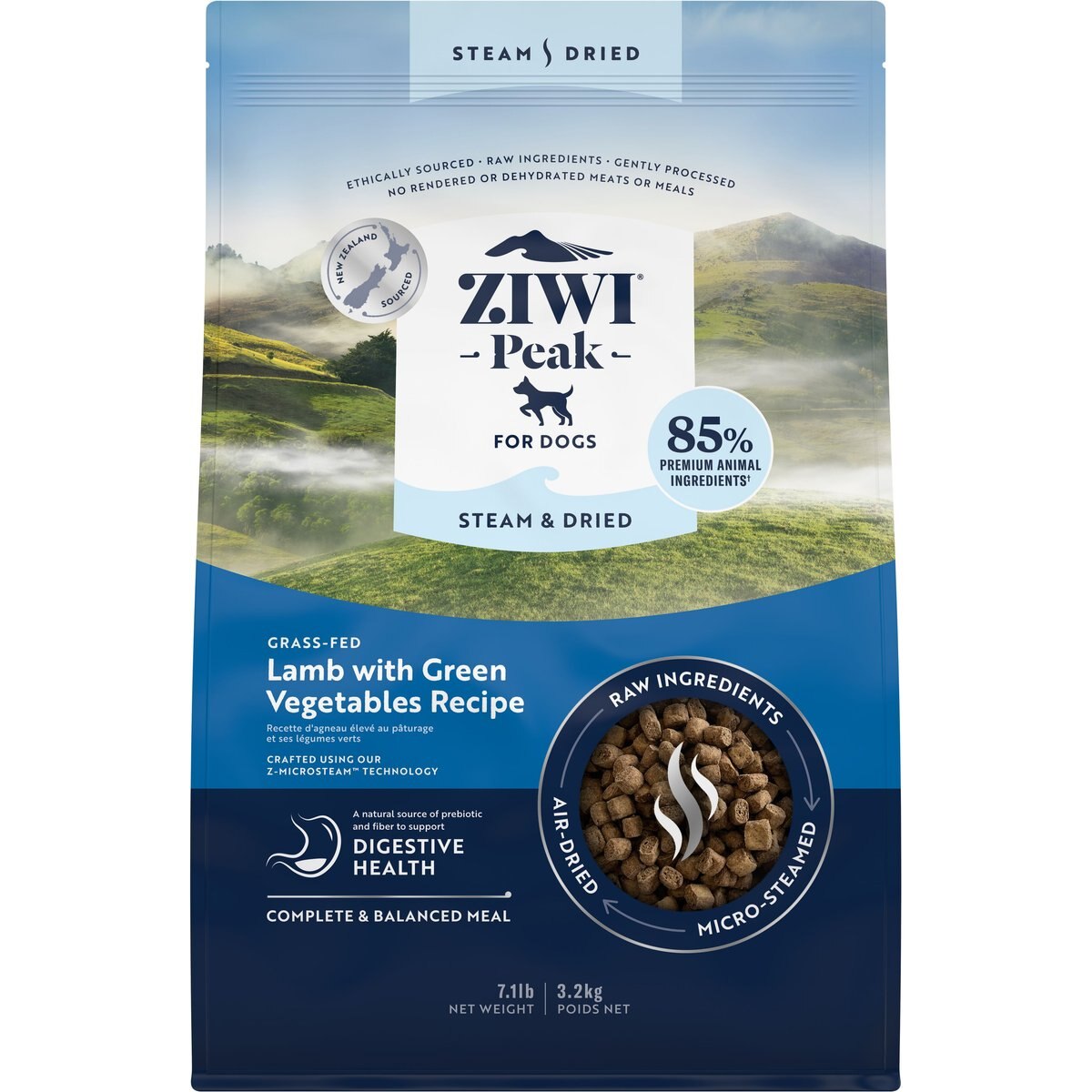 ZIWI Peak Lamb with Green Vegetables Recipe Steam & Dried Dog Food, 113.6-oz bag