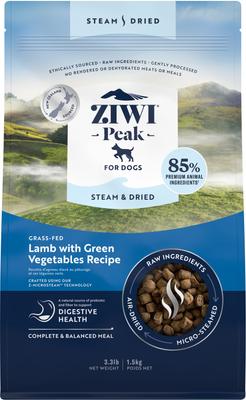 ZIWI Peak Lamb with Green Vegetables Recipe Steam Dried Dog Food