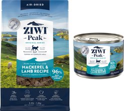 ZIWI Peak Mackerel & Lamb Recipe Air-Dried Cat Food, 35.2-oz bag + Mackerel & Lamb Recipe Canned Cat Food, 6.5-oz, case of 12