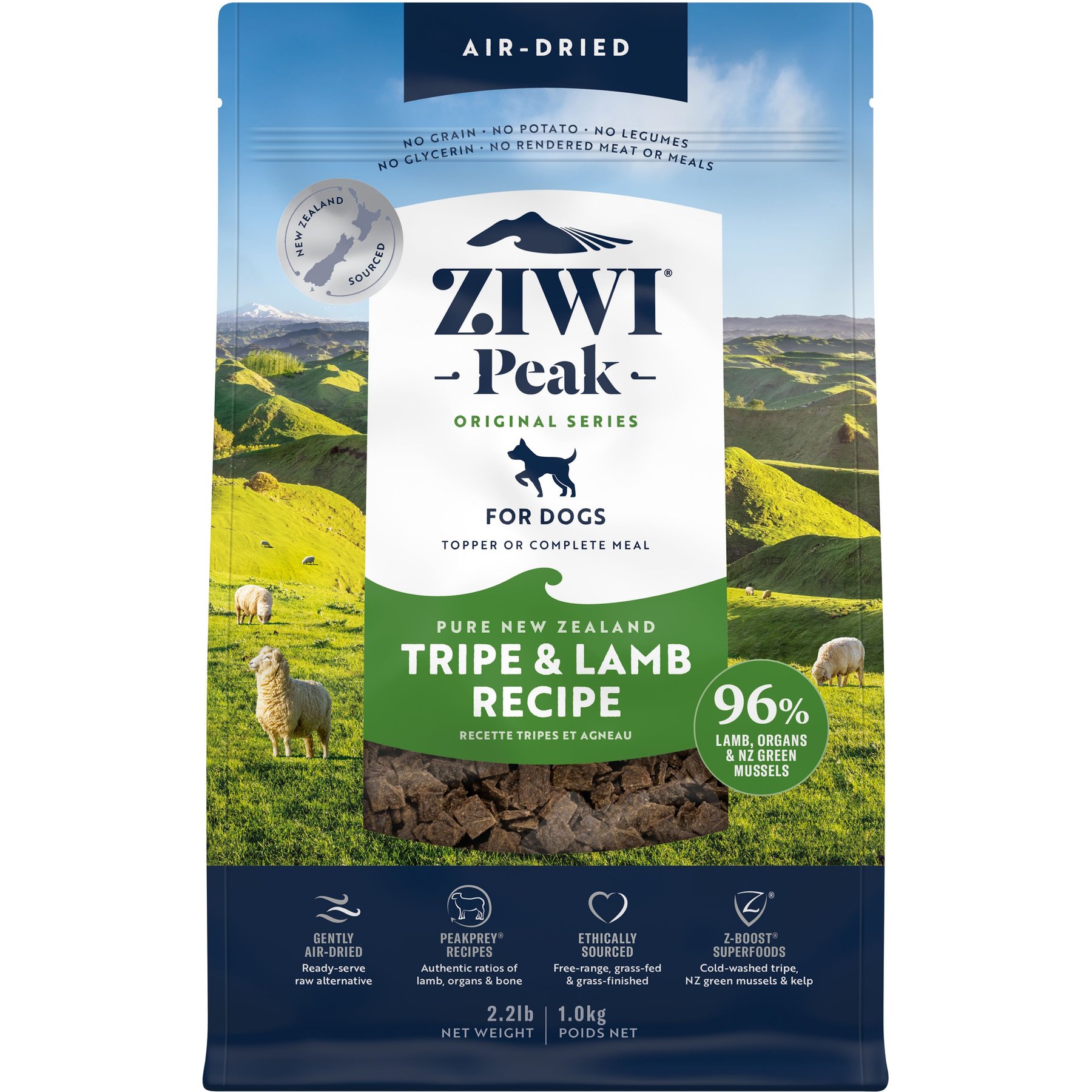 ZIWI Peak Tripe & Lamb Grain-Free Air-Dried Dog Food, 35.2-oz bag