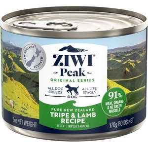 ZIWI Peak Tripe & Lamb Recipe Canned Dog Food, 6-oz can, case of 12