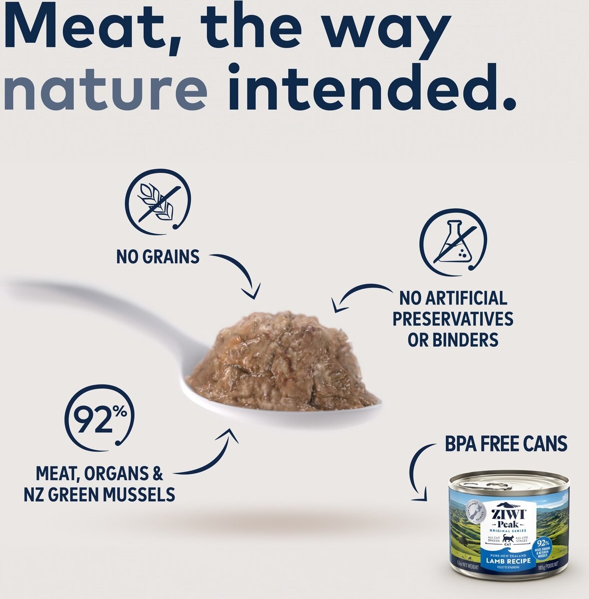 ZIWI Peak Venison, Beef, Lamb Variety Pack Grain-Free Pate Canned Cat Food, 3-oz can, case of 6