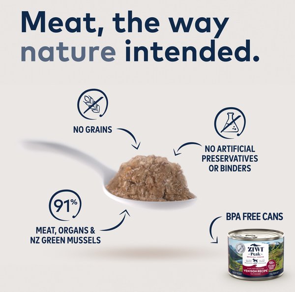 Show full view: ZIWI Peak Venison Recipe Canned Dog Food, 13.75-oz, case of 12 slide 3 of 11