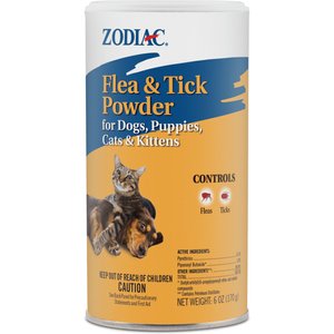 Zodiac Flea & Tick Powder for Dogs, Puppies, Cats & Kittens, 6-oz