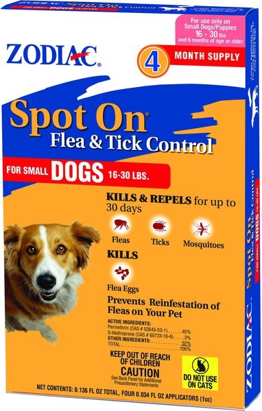 Zodiac Flea & Tick Spot Treatment for Dogs, 16-30 lbs