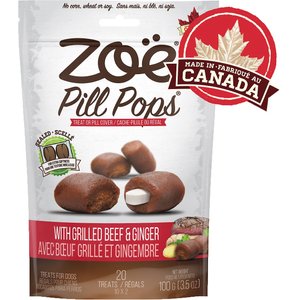 Zoe Pill Pop Grilled Beef with Ginger Dog Treats, 3.5-oz bag