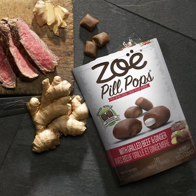 Show full view: Zoe Pill Pop Grilled Beef with Ginger Dog Treats, 3.5-oz bag slide 8 of 10