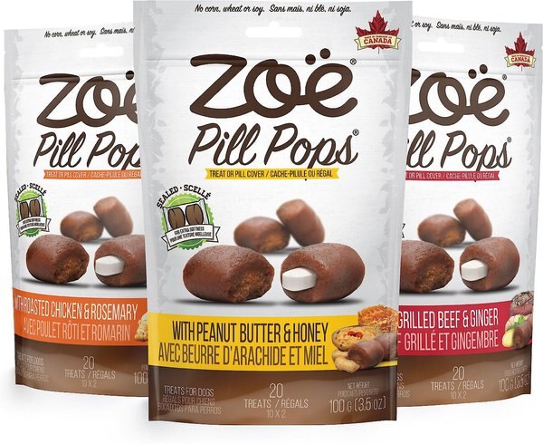 Dog Treats Zoe Pill Pockets ZOE Pill Pops Peanut Butter With Honey