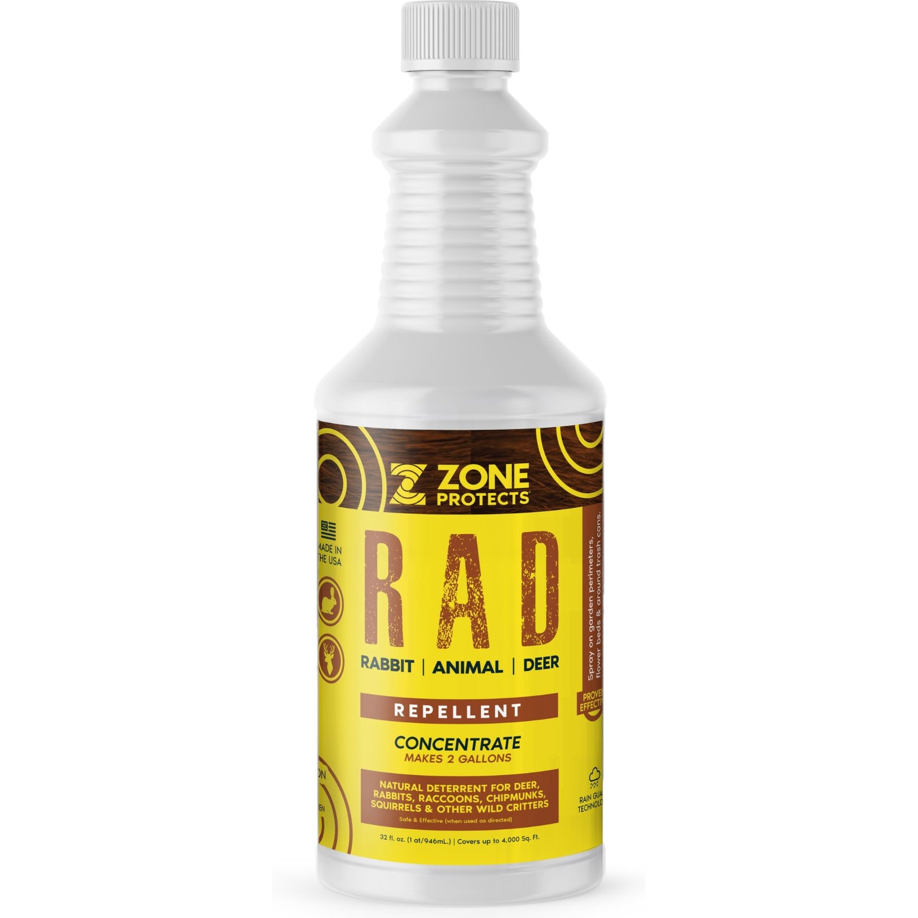 Zone Protects R.A.D. Rabbit, Animal, Deer Repellent Concentrate, 32-fl oz Bottle