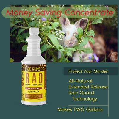 Show full view: Zone Protects R.A.D. Rabbit, Animal, Deer Repellent Concentrate, 32-fl oz Bottle slide 4 of 6