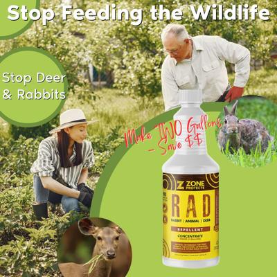 Show full view: Zone Protects R.A.D. Rabbit, Animal, Deer Repellent Concentrate, 32-fl oz Bottle slide 2 of 6