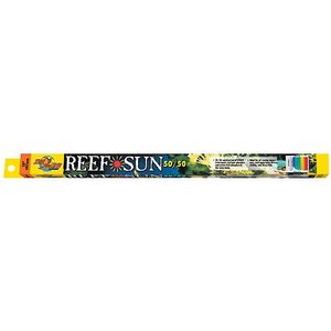 Zoo Med 50/50 Reef Sun T8 Fluorescent Aquarium Bulb, 18-in, 15-watt